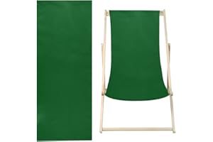 GORGECRAFT Toile de Rechange pour Chaise de Plage en Coton Pliable Tissu de Réparation pour Salon Inclinable Remplacement pour Bain de Soleil, Jardin, Cour, Plage, Détente (Vert Mer) 120 cm X 43 cm