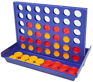 TANMAN TOYS 42 Coins Connect 4 Plot 4 Traveling Board Game for Kids and Adults | an Exciting Game of Strategy | Plastic