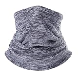 AYPOW Fleece Neck Warmer, Winter Warm Versatile Neck Warmer Extra Long Thick Neck Tube Windproof Balaclava Hood（Grey Color） - Elastic Universal Size