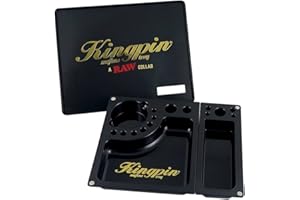 Bandeja de enrollado KingPin Mafioso Raw 20,5 x 25,5 x 3,5 cm con tapa magnética