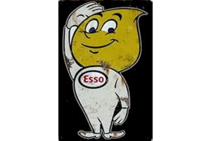 LBS4ALL Vintage Retro Metal Esso Oil Drop Sign - Car Bike Workshop Garage Shed Man Cave