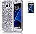 Produktbild Samsung Galaxy S7/S7 Duos/G930F(2016) Hülle mit Panzerglas,ISENPENK Ultra Slim Silikon Soft TPU Crystal Clear Transparent Bling Bling Pailletten Glitzer Case,Wasserdicht Shockproof Anti Slip Stoßfest Protection Durchsichtig Handyhülle,Thin Silicon Glitter Shinning Cover Bumper Schutzhülle Tasche für Samsung Galaxy S7/S7 Duos/G930F(2016) 5.1Zoll-[silber]+Panzerglas/Schutzglas/Displayschutzfolie