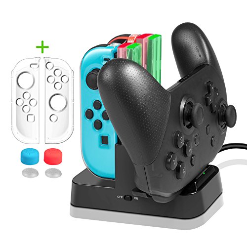 Preisvergleich Produktbild Nintendo Switch Controller Ladegerät – Younik Joy-Con Lade-Dock Stand Station mit Ladestandanzeige für Nintendo Switch Joy-Con und Pro Controller