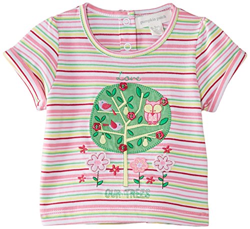 Pumpkin Patch Baby Girls 0-24M High Low Swing Short Sleeve T-Shirt, Bright White, 12-18 Months