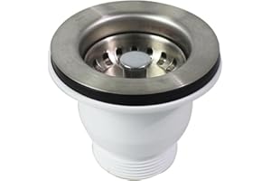 RANRAO 60mm Stainless Steel Sink Mini Basket Strainer Waste Kit 85mm Flange