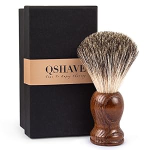 QSHAVE 100% Best Original Pure Badger Hair Shaving Brush Handmade with Handle on Wood. High Quality Resin Handle…