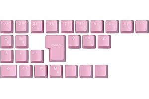 GLORIOUS PC GAMING RACE Glorious Gaming 26x ABS Doubleshot Keycaps V2 (Deutsch-Layout) - Dual Molded Design, garantiert farbecht, RGB-freundlich mit transparenter Beschriftung, passend für jeden MX-Schaft - Pink