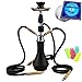 Produktbild BAYLI - Shisha, Hookah, Orientalische Wasserpfeife mit 3 Schläuchen inklusive Zange, Tonkopf Shisha Höhe- ca. 47cm Nargile Hookah mit Tonkopf und Zange + Alufolie + 10 x Mundstück FN-4
