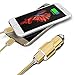 Price comparison product image I-Sonite (Gold) Quick Charge Dual Port USB Full Aluminium Cased Car Charger Adaptor (3.1A/24W) With Break Glass Safety Hammer & 2 x 1 Meter Micro-USB Nylon Braded Data Cable For Huawei Honor 7X