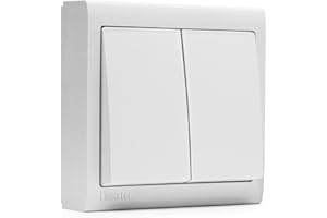 FAMATEL – Doble conmutador | Superficie | 72 x 72 mm | 10A | 250V | Serie Living 8000