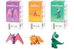 KIDS LICENSING Hey Clay Knete Clay - Interaktywna plastelina dinozaur, Zanurz się w ekscytującej zabawie rzemieślniczej z pedagogiczno-kreatywną grą! KL86207, licencja dla dzieci, kolorowa