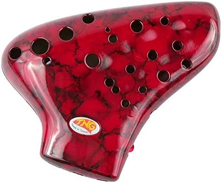 "Nebula" TNG Ocarina Wine Red w. diffused nebulous cloud pattern - Triple (3) Voicing Hole Alto C Key / total of 3 Octave Chromatic Range ABS Resin Ocarina - Hardness &amp; Endurability