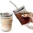 Set of 3 Random Color Ice Juice Glass Can Mugs with Straw & Lid – Transparent Sipper Tumblers for Milk, Coffee, Green Tea & More.