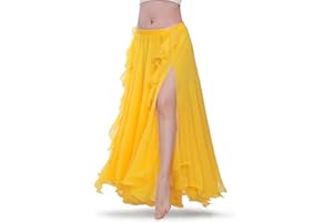 ROYAL SMEELA Falda Danza del Vientre Mujer Traje de Falda Larga Danza del Vientre Vestido Falda Gasa de práctica de Baile Falda Flamenca Disfraz Mujer