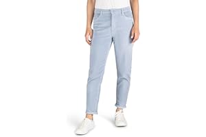 DENIMFY Sztruksowe spodnie damskie Mom Fit High Waist proste nogawki Stretch DFLisa Sztruksowe spodnie spodnie zapinane na zamek błyskawiczny kieszenie jednokolorowe szare różowe niebieskie beżowe