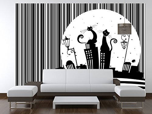 FOTOTAPETE 350×245 cm – VLIES TAPETE PREMIUM – PROFI QUALITÄT – Top moderne Wanddeko – Riesen Wandbild – Top Design Tapete – Neue exklusive Edition mit noch besser Druckauflösung – Deutsches Premium Vlies – Abstrakt Katze 10110907-4 - 2