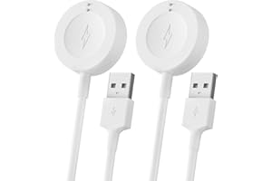 SINOACC 2-pak ładowarka do Fossil Gen 6 Gen 5 Gen 5E Gen 4 Smartwatch kabel do ładowania Emporio Armani, Skagen falster 2, Misfit Vapor 2, Diesel Guard 2.5, Michael Kors, pas startowy 1 m, biały