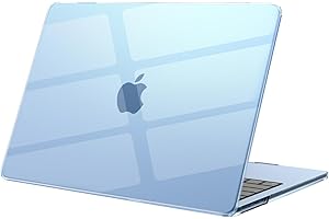 eleger Funda Compatible con MacBook Air 13 Pulgadas M4 A3240 M3 A3113 M2 A2681 [A Juego con la Color del Mac], lanzada en 2025 2024 2022, Carcasa rígida para Mac Air 13,6", Azul Cielo Transparente