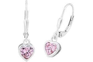 Prinzessin Lillifee Ohrhänger 925 Sterling Silber Mädchen Kinder Ohrschmuck, mit Zirkonia synth., Herz, Kommt in Schmuck Geschenk Box