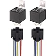 Gebildet JD2914 Car Relay with Harness 24V 40A 5 Pin SPDT Harness Sockets with Color-labeled Wires for Automotive Truck Van Motorcycle Boat (Pack of 2)