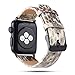 Produktbild Upxiang für Apple Watch Series 4/3/2/1 42/44mm Armband Retro Leder Wrist Band Strap Drucken Ersetze Uhrenarmband Sport Armbänder