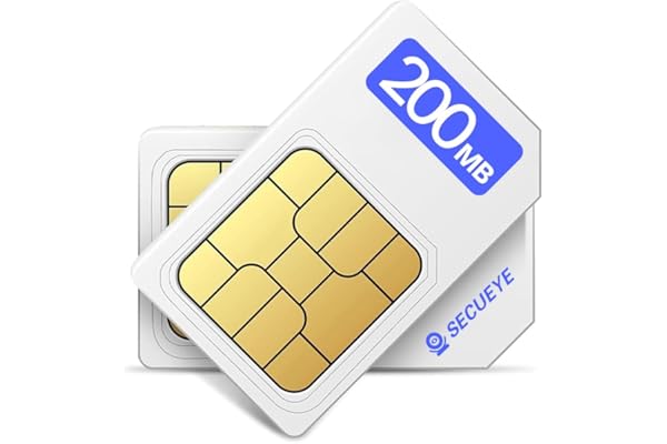 SECUEYE Carte SIM 4G LTE – Données uniquement – Couverture prépayée sans contrat à l'échelle nationale pour caméras de sécurité, points d'accès mobiles, routeurs, appareils IoT débloqués (essai de 200