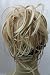 New Tousled Synthetic Hairpiece Scrunchies Straight Elastic updo Scrunchy BUN Brown Blonde Instant Ponytail (Dark Blonde #26/613)