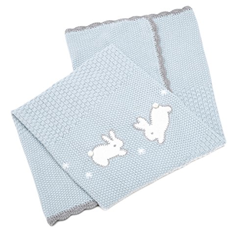 Mamas and Papas Welcome to the World Boy Knitted Blanket