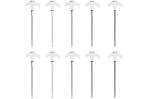COHENTBLISS 10 Piezas Piquetas de Acero para Carpa, Clavijas de Tienda de Acero, Clavos de Tierra Robustos con Rosca, Clavijas Camping Suelo Duro, para Tiendas de Jardín, Camping, Pesca y Bosques