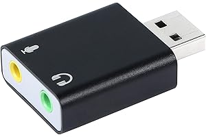 QIANRENON USB to 3.5mm Audio Adapter USB to 3.5mm Headphone Microphone Jack Converter, for Laptop Tablet Desktop PS 4/5 Support Mainstream OS, Black