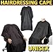 UNISEX ADULTS KIDS BLACK HAIR SALON HAIRDRESSING CUTTING CAPE COVER BARBERS GOWN
