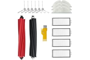 Laimaiou Kit accessori di ricambio per roborock Q8 Max Q8 Max+ Q5 Pro Q5 Pro+ Robot Aspirapolvere 15 Confezioni 1 set di spazzole a rullo, 4 filtri, 6 spazzole laterali, 3 panni Mop