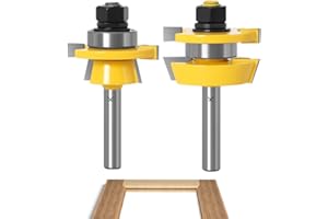 ASNOMY Zestaw 2 frezów pióro-wpust, trzpień 8 mm, do frezarek górnowrzecionowych, obróbka drewna, do cięcia drewna