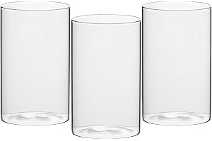 Ezydka 15 cm hög glasvas, cylinder, 3 stycken runda glascylinder, cylindervas