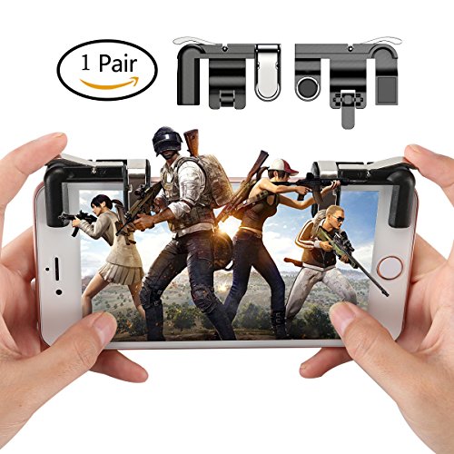 Preisvergleich Produktbild Mobile Game Controller, [Aktualisierte Version] aimus Survival Game Controller Joystick empfindliche Shoot und Ziel löst 1 Paar für Messer Out / pubg / Rules Of Survival für 11,4–16,5 cm Android iOS Handy