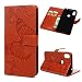 Produktbild idlehour Moto ONE Handyhülle Flip Case PU Leder Case Cover Magnet Schutzhülle Tasche Skin Ständer Handytasche,Orange Schmetterling