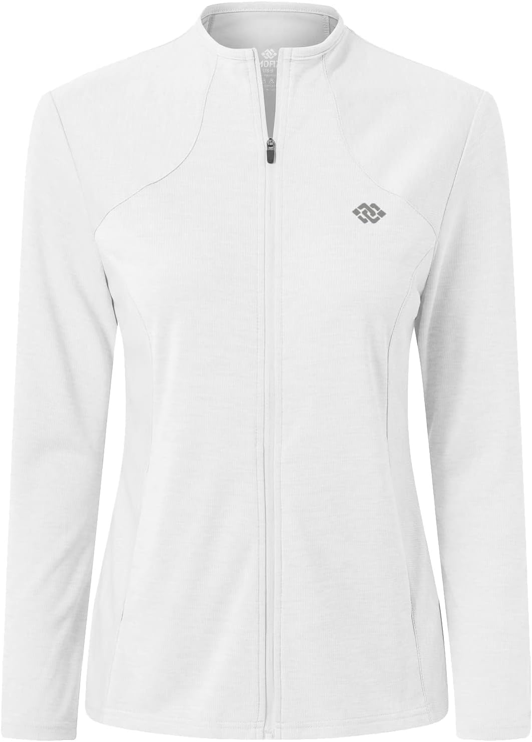 MoFiz Chaqueta Deportiva Mujer Sudadera Ligera de Manga Larga Transpirable con Cremallera Completa Cuello Redondo sin Capucha Running Fitness Yoga