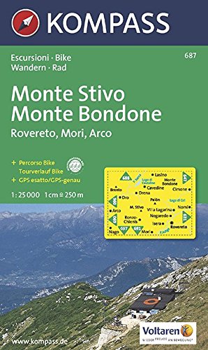 Download Kompass Karten, M. Stivo, M. Bondone, Rovereto, Mori, Arco (KOMPASS-Wanderkarten, Band 687)