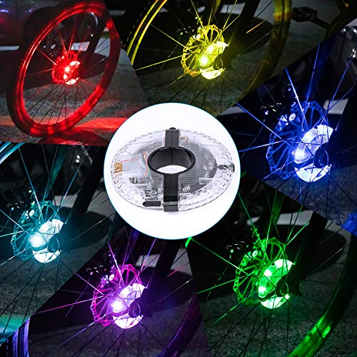 Mefe Rechargeable Vélo Roue Hub Lumières, Étanche USB Rechargeable LED Vélo 3 Modes Vélo Spoke Lumière Sécurité Lumière Magique Décoration