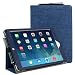 Produktbild iPad 2017 Hülle Denim (5. Generation) | Jeans-Muster Tasche mit Smart Cover und verstellbarem Aufsteller | Handschlaufe & Stylus-Halterung | Original Adento Design für besseren Schutz des iPad 2017 (9.7-inch) | Blau