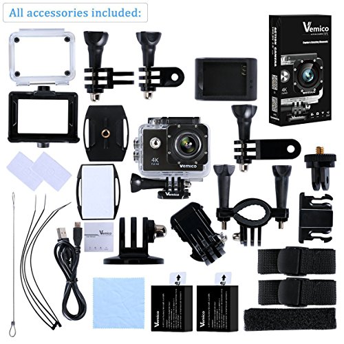 Vemico 4K Action Cam WIFI Action Kamera 16MP 2.0 Zoll Bildschirm Wasserdicht Unter Wasser Sport Helmkamera mit 2 Batterie - 7