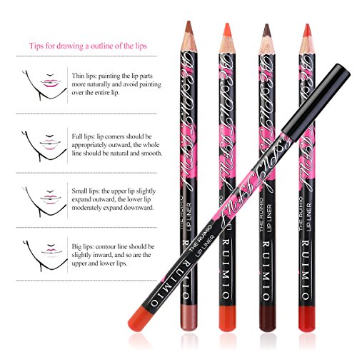 RUIMIO 12 Farben Lipliner Wasserdichtes Lip Liner Set 15cm Lippenkonturenstift - 2