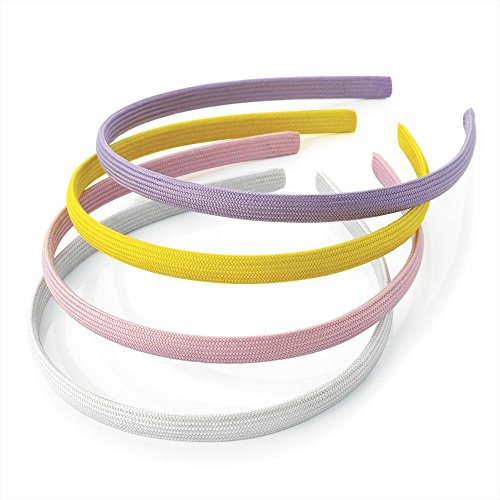 Bling Online 4pc Fabric Covered Headbands Alice Bands. (Pastel Colours)
