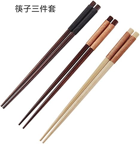 Bamboo handle wooden ramen spoon Creative dinnerware wooden spoon spoon long handle hot pot spoon colander Three pieces of chopsticks