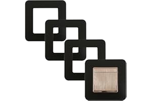 VIKRAMI LIGHTING Light Switch Cover Plates, 4Pcs Light Switch Surround,Surround Single Light Switch Cover,Switch Sticker Cover Square Shape Luxurious Light Switch Cover WallFor Home Wall Switch Decoration (Black)