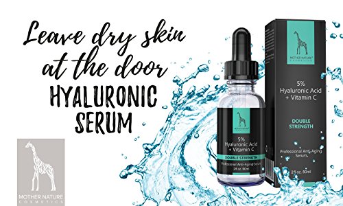 Hyaluronsäure Serum – Mother Nature® | Collagen-Booster für Gesicht + Körper Falten + Augenringe bekämpfen | Anti-Aging | Mit Vitamin C + E | 30 ml – Hochdosiert - 2