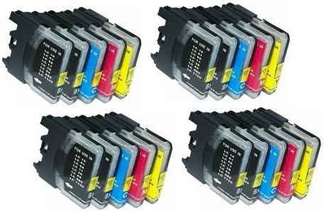 Inkcool 20PACK LC11,LC16,LC38,LC61,LC67,LC980,LC1100 Compatible Ink Cartridge for Brother (8BK/4C/4Y/4M) by Inkcool