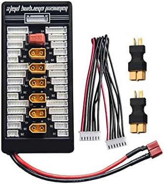 Gotoqomo XT60 Lipo Battery Charger 2-6S Parallel Balanced Charging Board Charging Plate for Imax B6 B6AC (Includes 2 pcs XT60 Female to Deans T Plug Male Connectors)