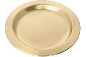 NKlaus Podstawka Ø 11 cm aluminiowa złota okrągła podstawka dekoracyjna szczotkowana do świec pieńkowych lampionów na chrzest wesele nadaje się do mycia w zmywarce 2853