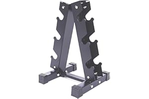 EIGFOH Soporte para Mancuernas,Estante para Mancuernasde 3 Niveles/6 Niveles/10 Niveles Soporte de Almacenamiento para Mancuernas Carga 300 kg,Negro